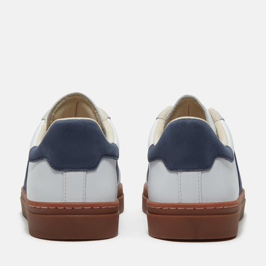Men’s Lisbon Street Sneaker (White Full Grain with Dark Blue)