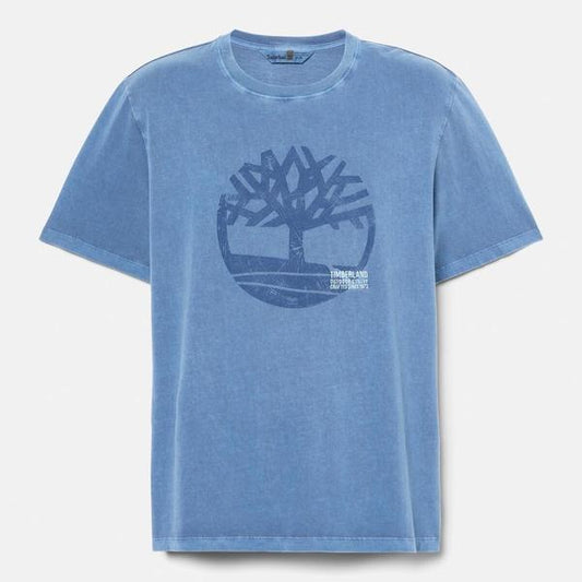 Men's Merrymack River Garment Dye Logo Graphic T-Shirt (Dark Denim)
