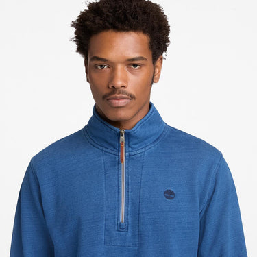 Men's Indigo 1/4 Zip Sweatshirt