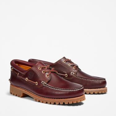 Men's Timberland 3-Eye Lug Boat Shoe (Burgundy)