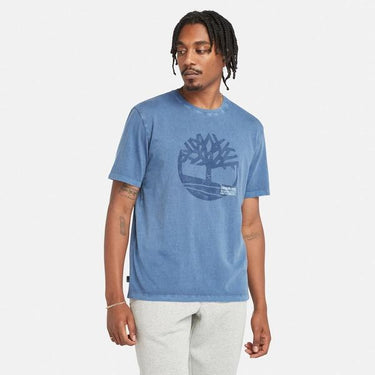 Men's Merrymack River Garment Dye Logo Graphic T-Shirt (Dark Denim)