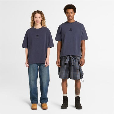 Men's Wide-Size Embroidered Logo T-Shirt (Peacoat)