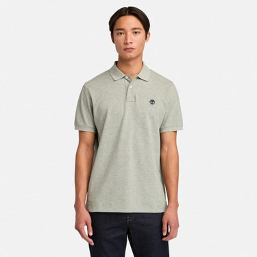 Men’s Millers River Tipped Pique Short Sleeve Polo (Medium Grey Heather)