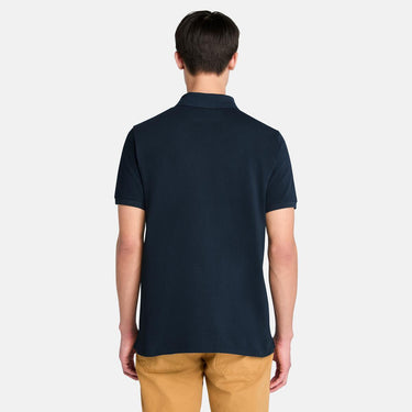 Men’s Millers River Tipped Pique Short Sleeve Polo (Dark Sapphire)