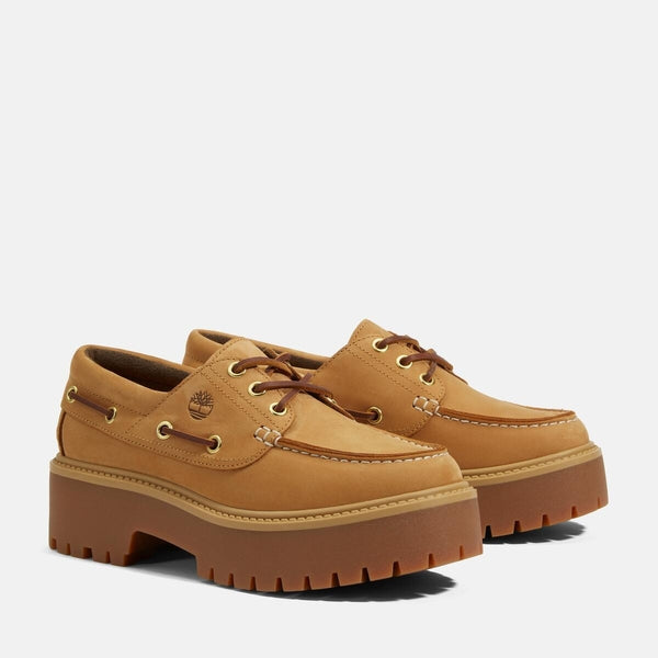 Women’s Stone Street Platform Boat Shoe (Wheat)