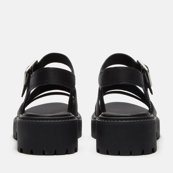 Women’s Stone Street Platform Backstrap Sandal (Black full grain)