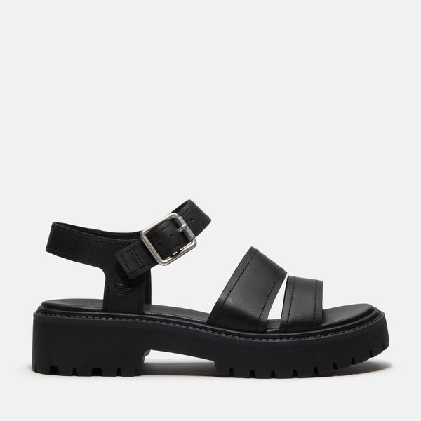 Women’s Stone Street Platform Backstrap Sandal (Black full grain)