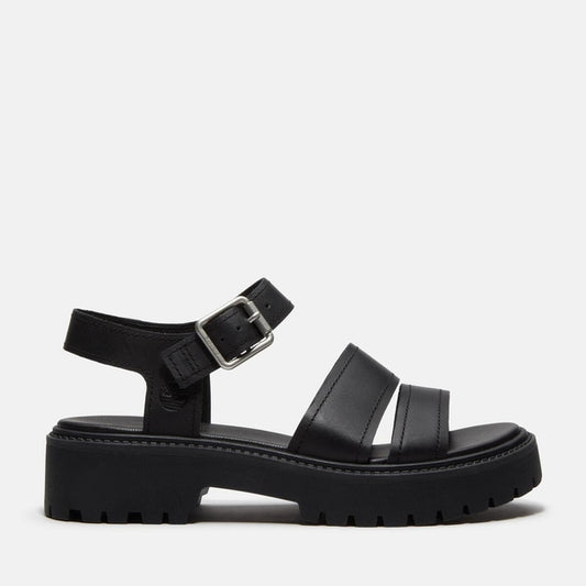 Women’s Stone Street Platform Backstrap Sandal (Black full grain)