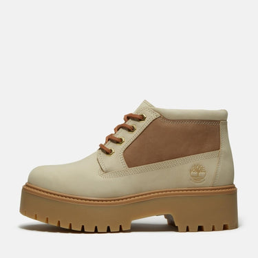 Women’s Mix Tape Stone Street Mid Lace Up Waterproof Boot (Light Beige Nubuck with Medium Beige)