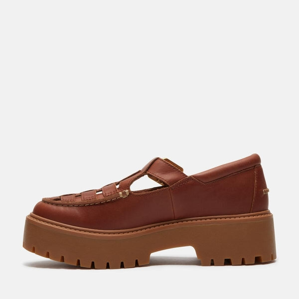 Women’s Stone Street Platform Buckle Shoe (Rust Full Grain)