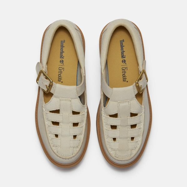 Women’s Stone Street Platform Buckle Shoe (Light Beige Suede)