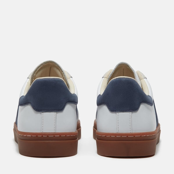 Men’s Lisbon Street Sneaker (White Full Grain with Dark Blue)
